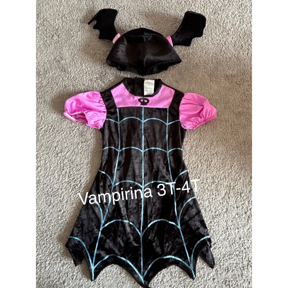 Vampirina 3T-4T Kids Costume Dress and Bat Wings Hat